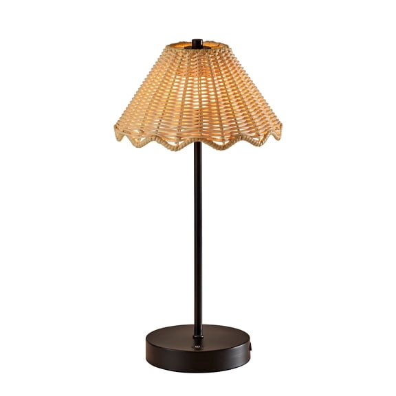Adesso Stevie 15" Indoor Outdoor Touch Dimmer Rechargeable LED Black Cordless Table Lamp