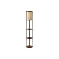 thumbnail image 1 of Adesso Stewart Round Shelf Floor Lamp, MDF Shelves with Walnut Wood Veneer and Beech Wood Tubes, 1 of 4