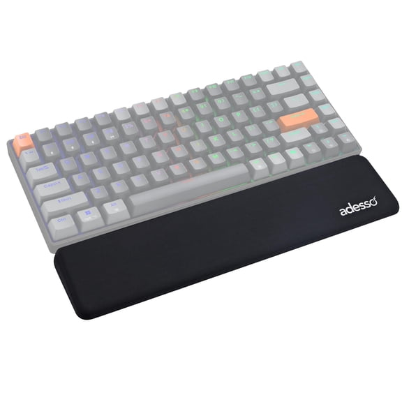 Adesso Keyboard Wrist Rest Ergonomic Memory Foam Support Pad for Office Gaming Black Mini Size