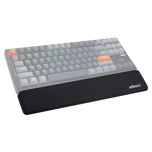 Adesso Keyboard Wrist Rest Ergonomic Memory Foam Support Pad for Office Gaming Black Compact Size