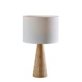 thumbnail image 1 of Adesso Travis 25.5" 3-Way Travertine Table Lamp with White Textured Drum Shade, 1 of 6
