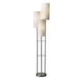 thumbnail image 1 of Adesso Trio 68" 3-Light Modern Stainless Steel & Clear Shelf Floor Lamp, 1 of 7
