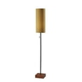 thumbnail image 1 of Adesso Trudy Floor Lamp Black, Wood Base, Mustard Yellow Textured Fabric Shade, 1 of 5