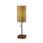 Adesso Trudy Table Lamp Black Wood Base, Mustard Yellow Textured Fabric Shade