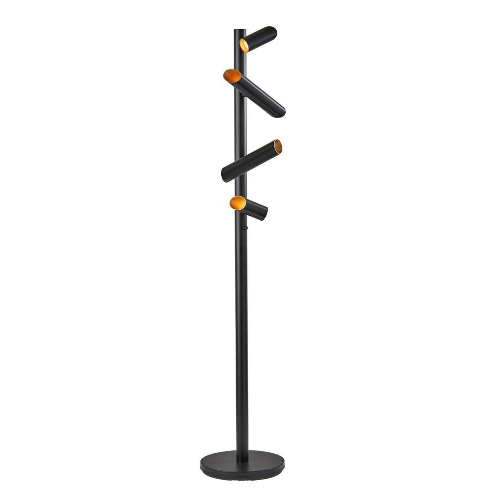 Adjustable Black Metal LED Floor Lamp with Dimmer