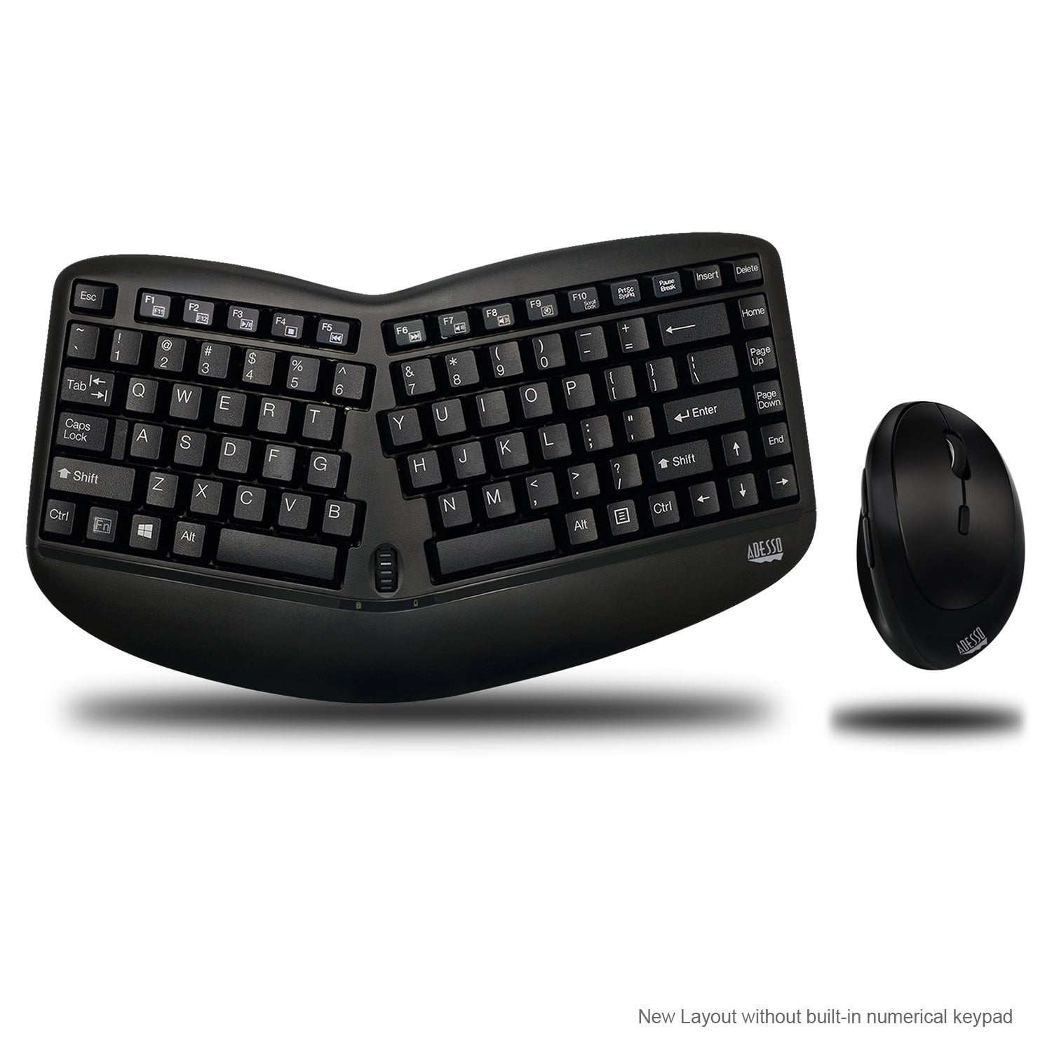 Adesso WKB-1150CB Tru-Form Wireless Ergo Mini Keyboard \u0026 Mouse Combo, Ergonomic \u0026 Compact Size Design Keyboard and Ergonomic Vertical Mouse