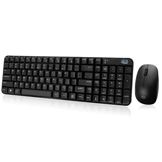Adesso WKB-1200CB – Wireless Spill Resistant Compact Keyboard & Mouse Combo