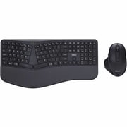 Adesso WKB-7500CB Keyboard & Mouse - USB Type A Membrane/Scissor Wireless RF 2.40 GHz Keyboard - 104 Key - English US - Black - USB Type A Wireless RF Mouse - Laser/Optical - 1600 dpi - 2 Button ...