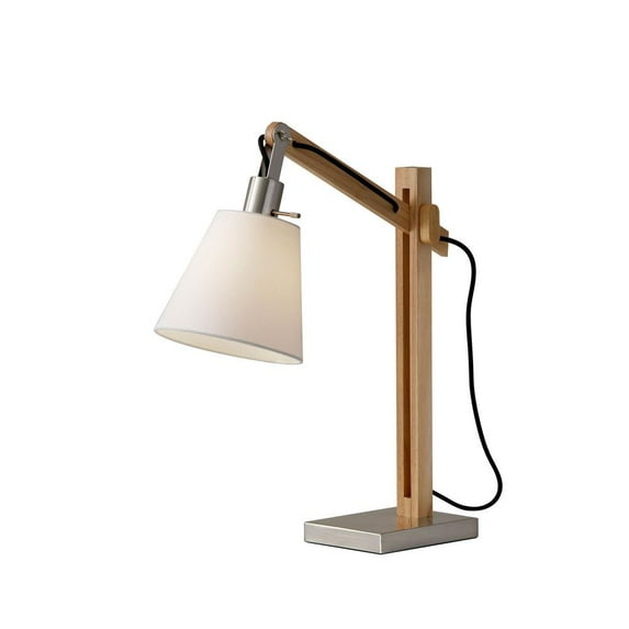 Adesso Walden Table Lamp, Natural Rubber Wood