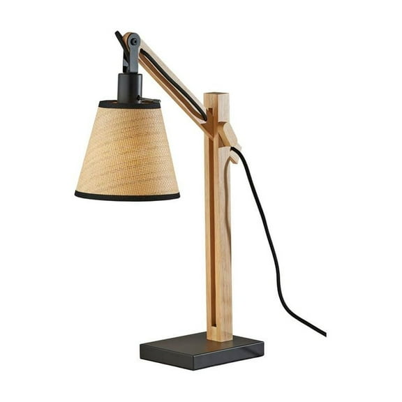 Adesso Walden 19"-25" 60W Adjustable Desk Lamp Natural Wood