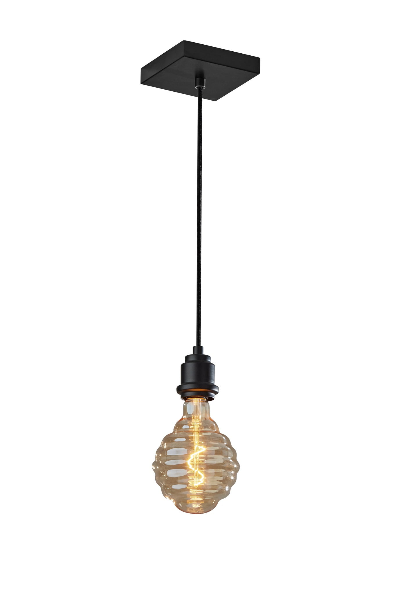 Black Mini Globe Glass Pendant Light with LED