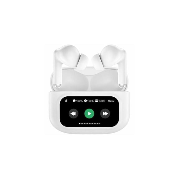 Adesso XTREAM T3 Bluetooth Wireless Earbuds/Headphones with ANC and Touch Controlled Wireless Charging Case - White