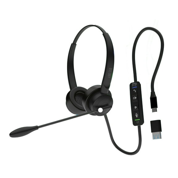 Adesso Xtream P4T Headset with Push to Talk, Volume Controls, and Answer/End Call Controls, Xtream P4-TAA
