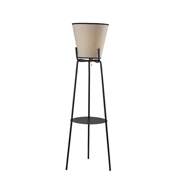 Adesso Zeek Shelf Floor Lamp - Black
