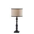 thumbnail image 1 of Adesso Zeek 27.75" 1-Light 3-Way Black Wood Table Lamp with Black Trim Cream Drum Shade, 1 of 5