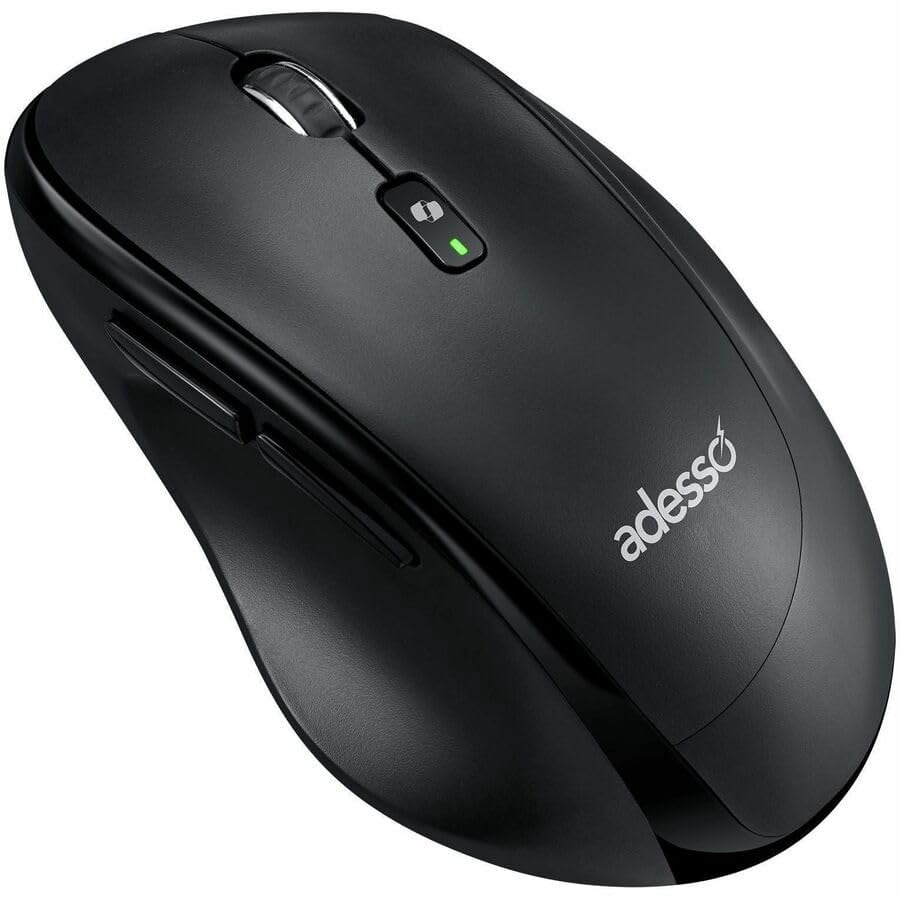 Adesso iMouse A60 Ergonomic Wireless Vertical Mouse, Bluetooth and 2.4GHz Dual Mode with USB-A Receiver, Copilot AI Hotkey, 3 Level DPI 1000/1600/2400, 6 Buttons, Right Hand for Windows