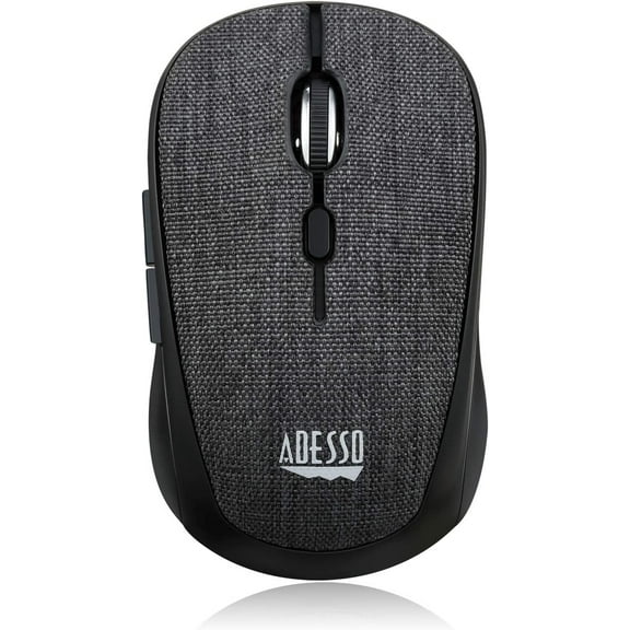 Adesso iMouse S80B 2.4Ghz Fabric Wireless Black Fabric Mini Optical Mouse, 5-Button, Black