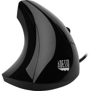 Adesso - iMouse Wired Optical Ergonomic Mouse - Glossy black