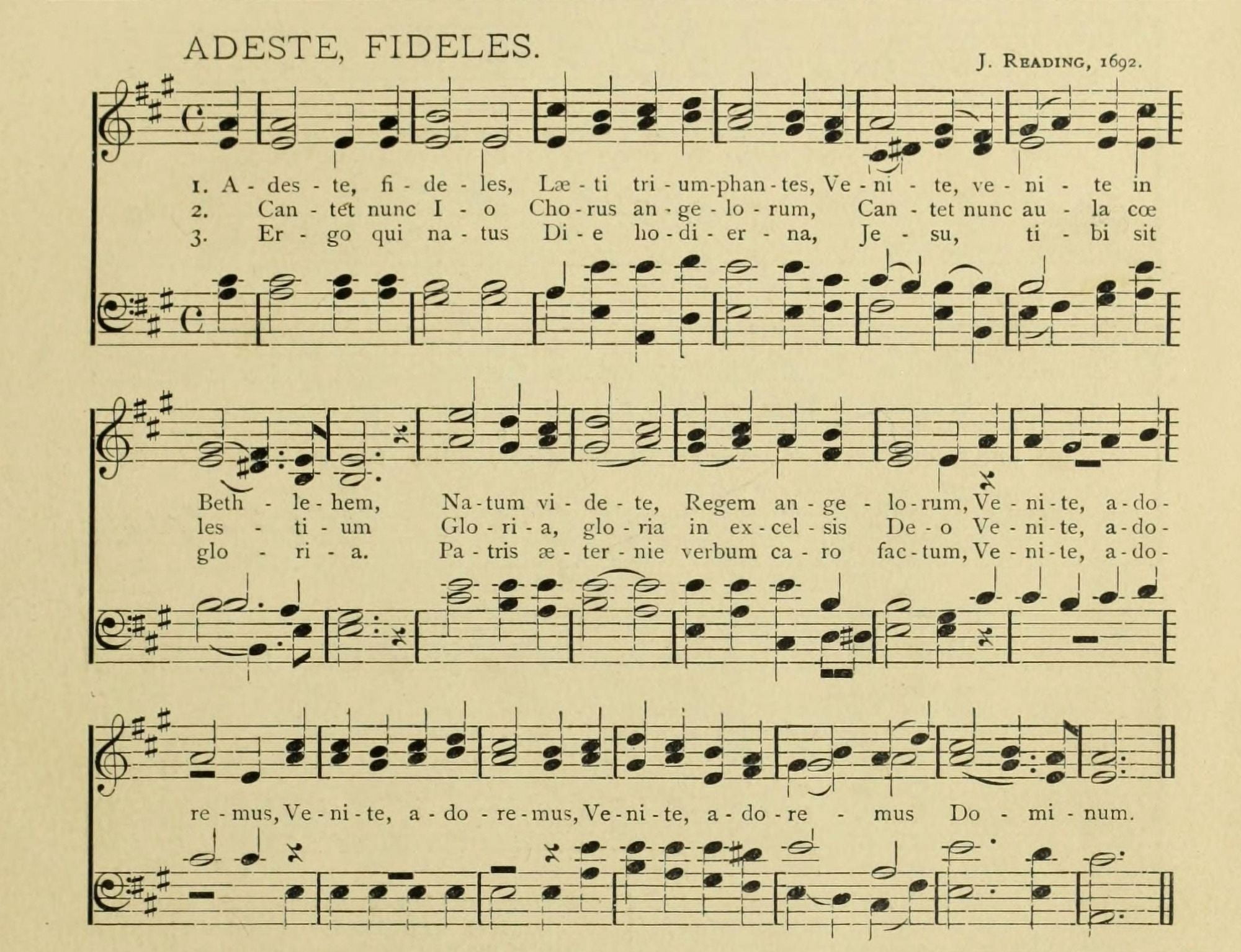 Adeste Fideles Reading (1677-1764) Christmas in Song & Story 1891 Canvas Art - (24 x 36)