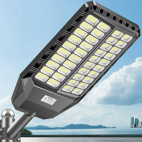 Adewalk 9000W Solar Street Lights Outdoor, Commercial Solar Street Lights Outdoor Dusk to Dawn, Solar Outdoor Light with Motion Sensor and Remote Control, Solar Parking Lot Lights for Yard, Country
