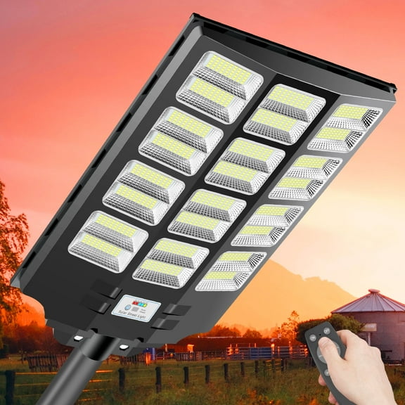 Adewalk Solar Street Light 4600W, Large Size Extra Bright, Outdoor Dusk to Dawn 380000 Lumens with Motion Sensor