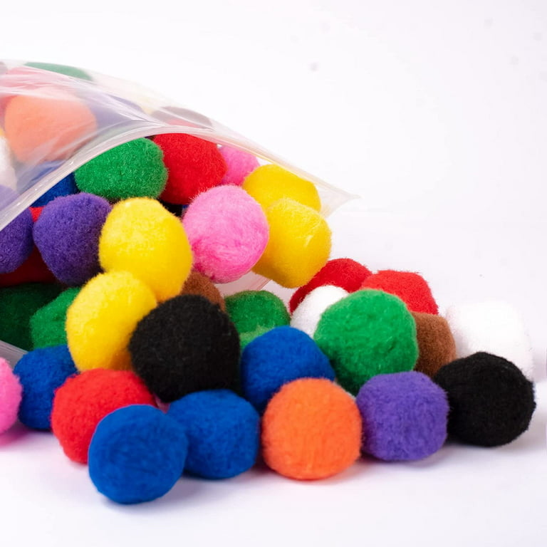 Craft Pom Poms 25mm Single or Assorted Colour Pompoms in Packs of 25-200