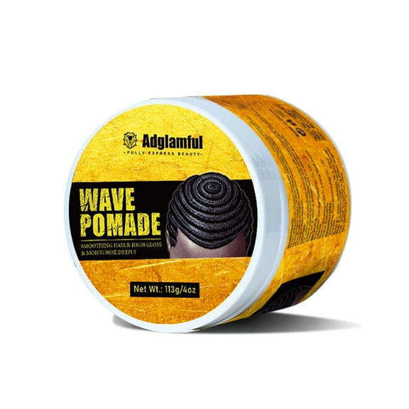 Adglamful Wave Pomade Hair Styling Cream for Men Strong Long-Lasting Hold, Natural Shine, Easy Application 4 oz Texturizing Pomade for Defined 360 Waves & Smooth Hairstyles