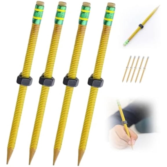 Adhd Pencils - Threaded Fidget Pencils, Threaded Pencil for Adhd, Fidget Pencil Nut, Textured Sensory Pen-Cil Sleeve for Focus, Anxiety (4pcs)
