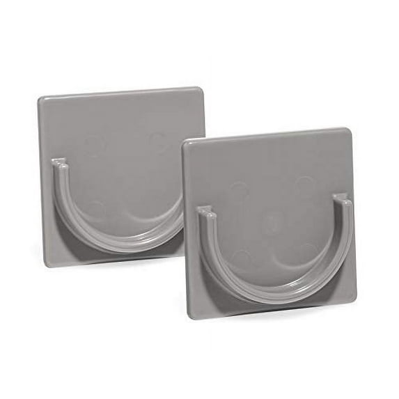 Adherion Adhesive Shower Curtain Rod Holder | Rod Retainer | No Drilling | Stick On | 3M Adhesive | Gray | Shower Curtain Rod not included |