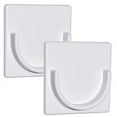 thumbnail image 1 of Adherion Adhesive Shower Curtain Rod Holder | Rod Retainer | No Drilling | Stick On | 3M Adhesive | White | Shower Curtain Rod not included |, 1 of 8