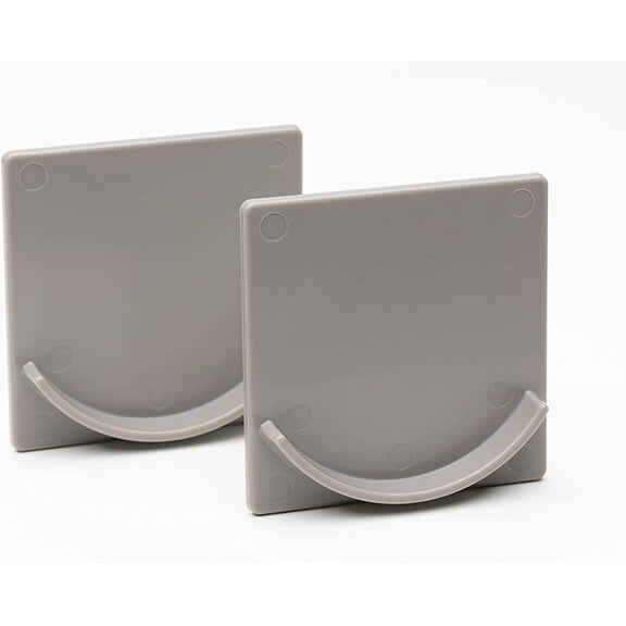 Adherion Extra-Large Adhesive Shower Curtain Rod Holder | Rod Retainer XL | No Drilling | Stick On | 3M Adhesive | Shower Curtain Rod Not Included | Gray |