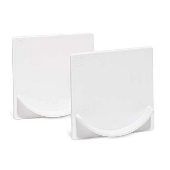 Adherion Extra-Large Adhesive Shower Curtain Rod Holder | Rod Retainer XL | No Drilling | Stick On | 3M Adhesive | Shower Curtain Rod Not Included | White |