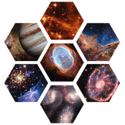 Adhesive 20" x 21" James Webb Space Telescope Honeycomb Mirrors Outer Space Background Art D cor Galaxies Nebulas & Stars Astronomy Themed Home Bedroom Vinyl Wall Decal