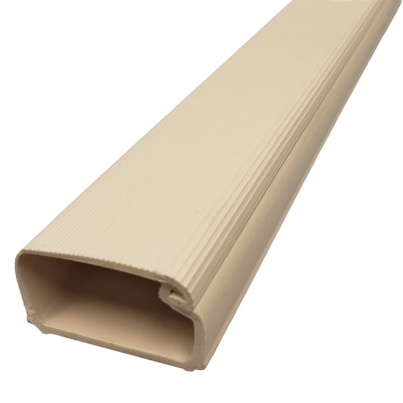 3/4" Adhesive Backed Locking Channel Cord Concealer & Wire Hider Raceway - Size: 0.75"W x 0.5"H - Beige - Stick Length: 46 Inches - 1 Piece