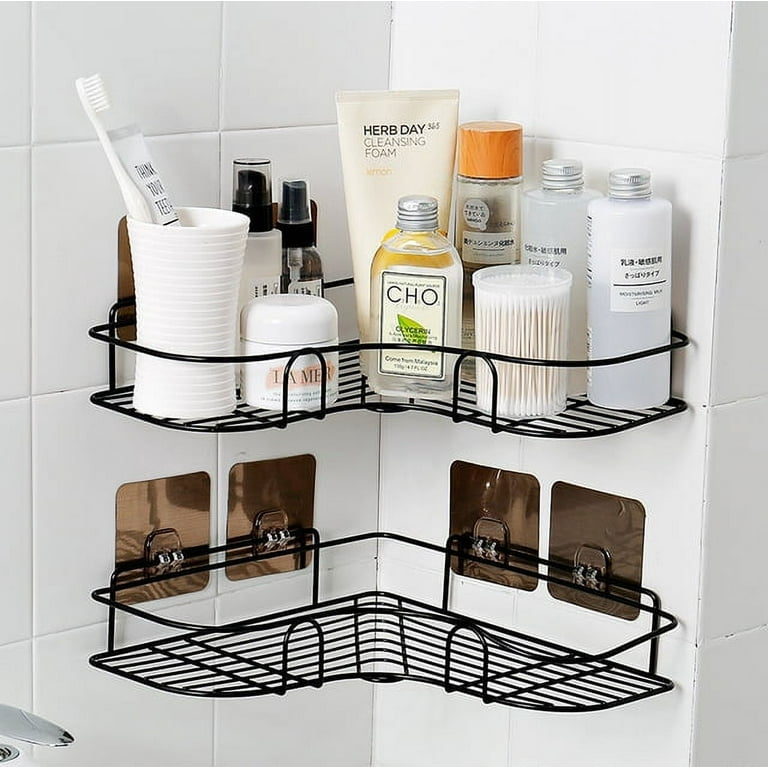 Adhesive Bathroom Corner Shower Shelf Corner Shower Caddy Stainless Steel  Shower Storage Organizer Wall Mounted for Bathroom, Kitchen, Toilet - 1 Pack