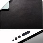 Adhesive Bottom Mouse Pad - Peel and Sticks to Any Surface - Portable - Travel Large Size XL --Blank-- Black