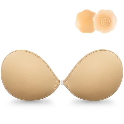 Adhesive Bra Reusable Strapless Self Silicone Push-up Invisible Sticky Bras for Backless Dress
