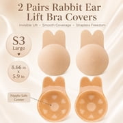 Adhesive Bra Sticky Bra 2 Pair Push Up Sticky Boobs for Women Invisible Silicone Bras for Backless Strapless Dress