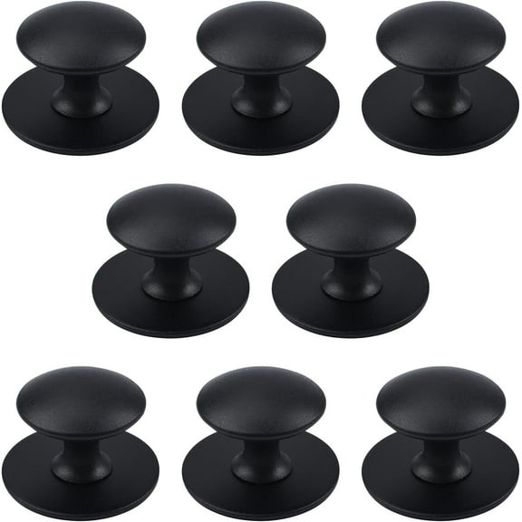 Adhesive Cabinet Knobs, 8 PCS Self-Stick Instant Kitchen Cabinet Drawer Pulls Stainless Steel Knobs for Windows, Wardrobes, Cabinets, Drawers (Matte Black)
