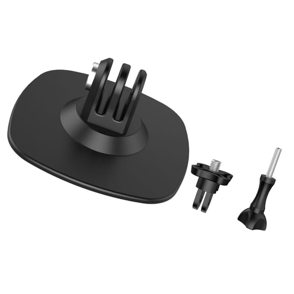 Adhesive Camera Mount for Action Cameras 180-Degree Adjustable Tilts, Secure on Flat Curved Surfaces, Aluminum Alloy