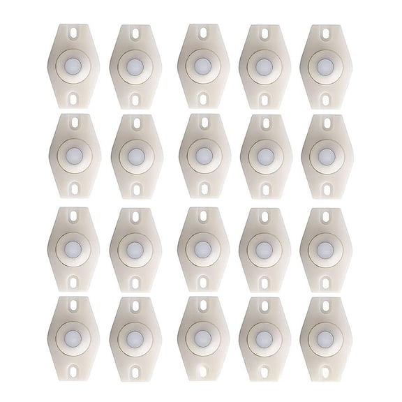 Adhesive Caster Wheels, No Punching White Plastic 20 Pack, Mini Sticky Ball Transfer Rollers, Suitable for Small Household Storage Boxes Furniture Trash Cans Moving Auxiliary Use