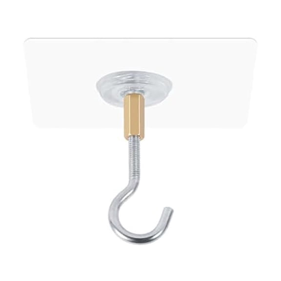 Adhesive Ceiling Hooks, No Drill Wind Chime Hanger, Heavy Duty Wall Mount Hooks, Practical Indoor Outdoor Home Storage Accessory (2.831.97in, 1pc)