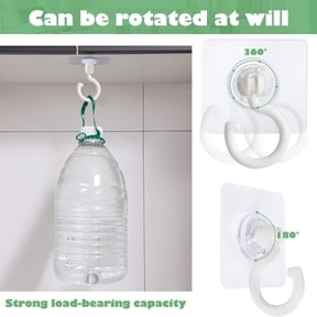 Adhesive Ceiling Hooks (Wall Hanging Hooks, Clear Sticky Hooks Set, Damage-Free Organizer), White Adhesive Ceiling Hooks, 10Pack, Clear No-Damage Hanging For Walls And Outdoors, Meiiso