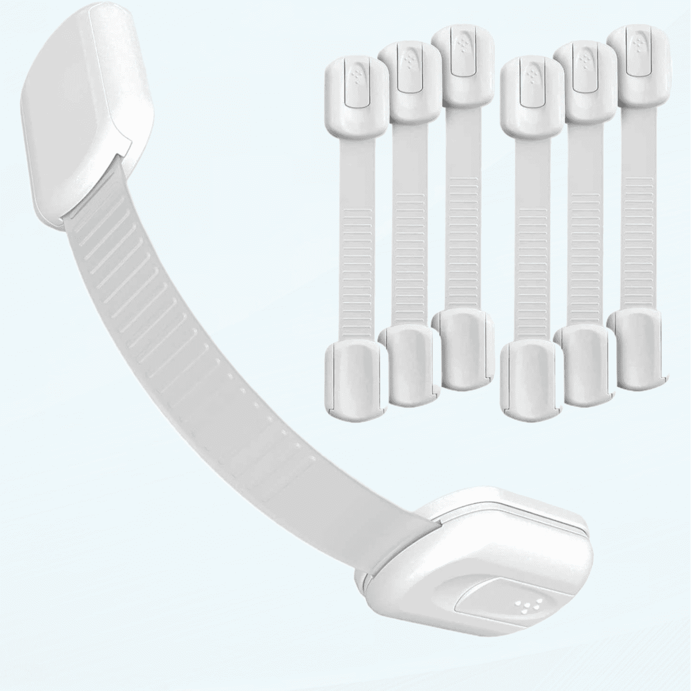 Adhesive Child Safety Strap Locks by , Pack of 6 Baby Latches for