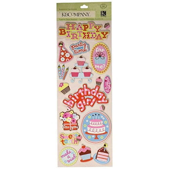 Adhesive Chipboard-Sweetie Birthday