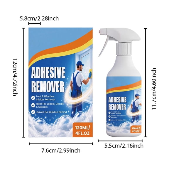 Adhesive Clean 120ml Fast-Acting Formula for Glue Residue Sticker Cleanup Multi-Surface Use on Wood Metal Glass Home Repair Virelaxpo