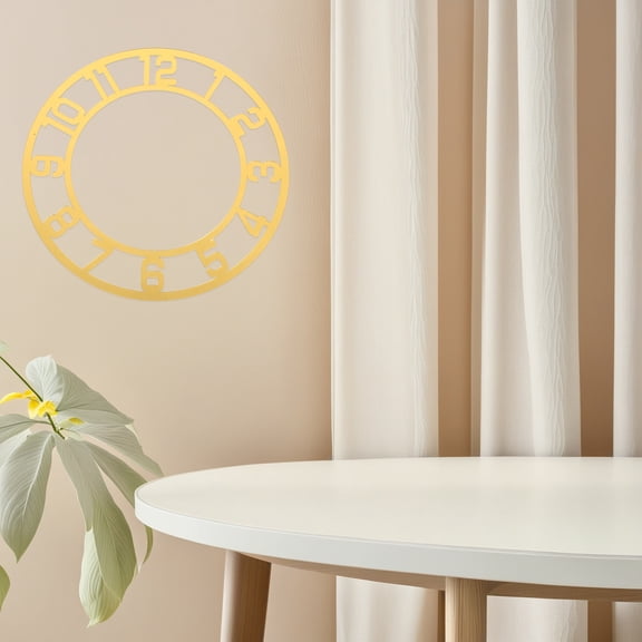 Adhesive Clock Face 2PCS Golden Acrylic Time Display For Home Commercial Decor