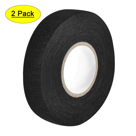 Adhesive Cloth Fabric Tape Wire Harness Looms Single-Side 19mm x 15m Black 2Pcs