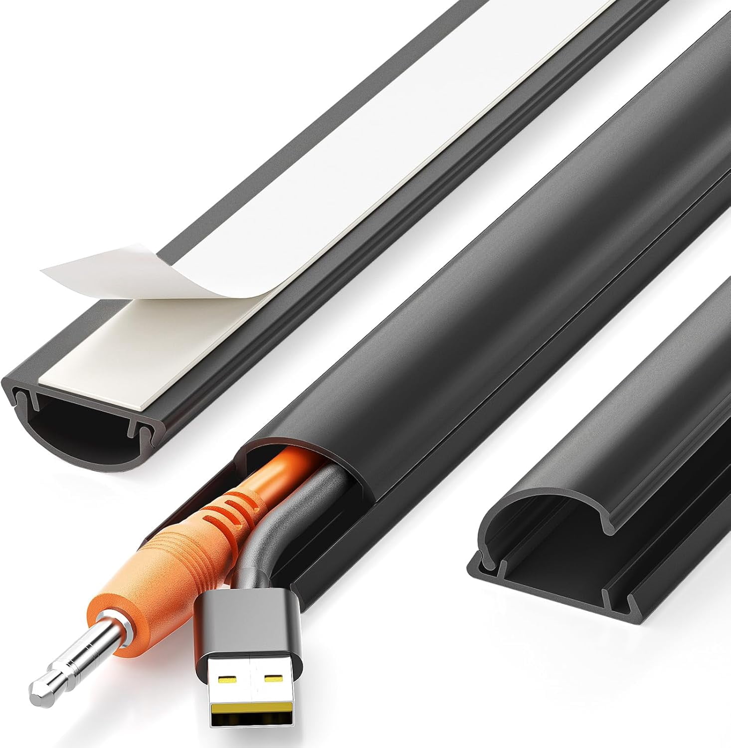 Adhesive Cord Hider Wall Kit Wire Cover, 42.5in Multiple Function Cable ...