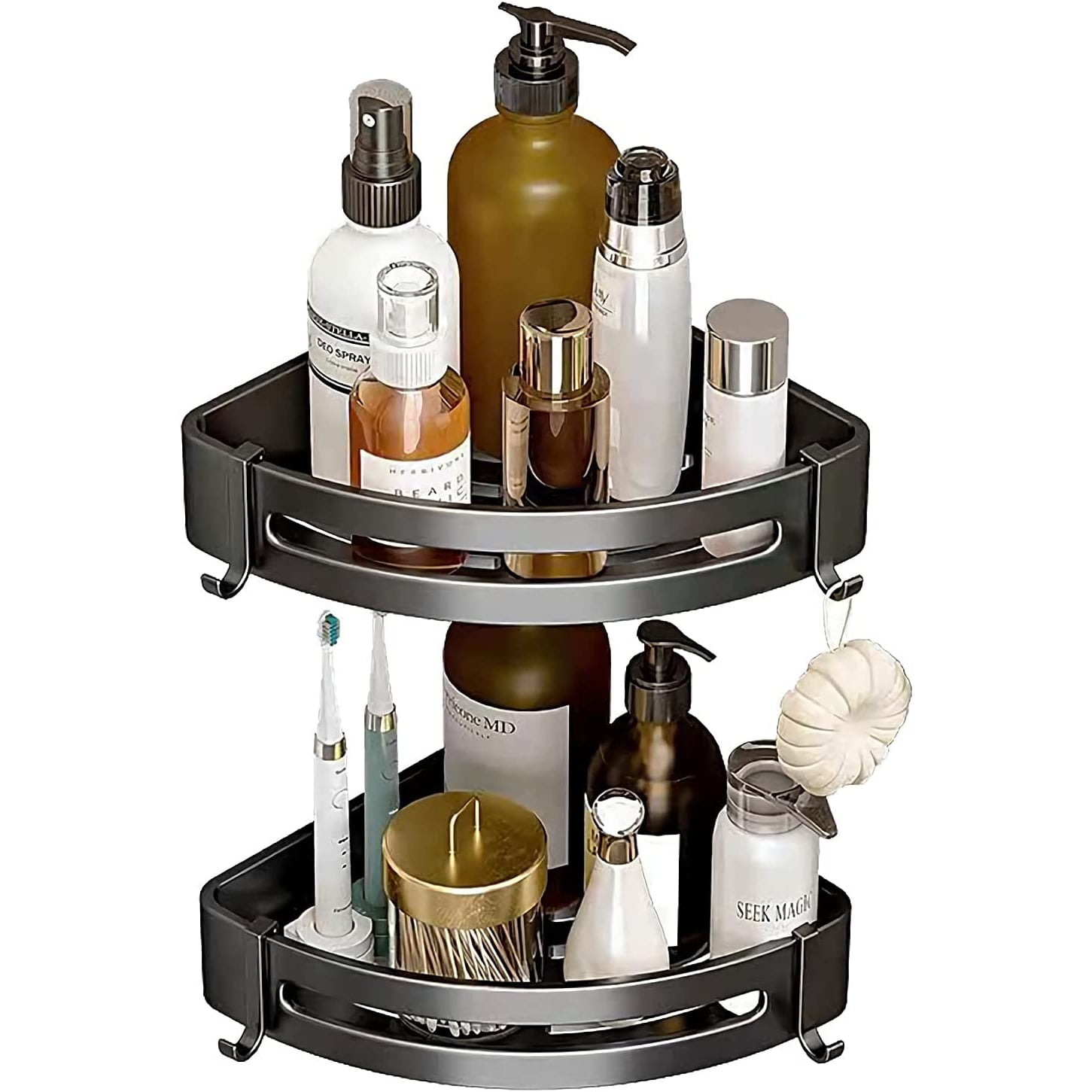 Adhesive Corner Shelf Bathroom Shower Caddy Corner - 2 Pack Corner ...